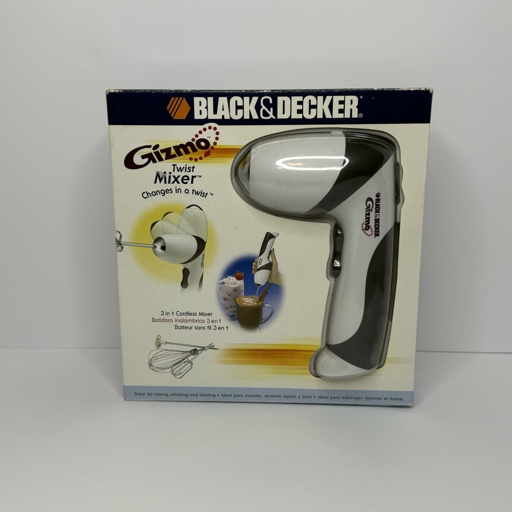 VTG Black & Decker Gizmo Twist Mixer 3 in 1 Cordless Mixer GM200 BNOB NOS
